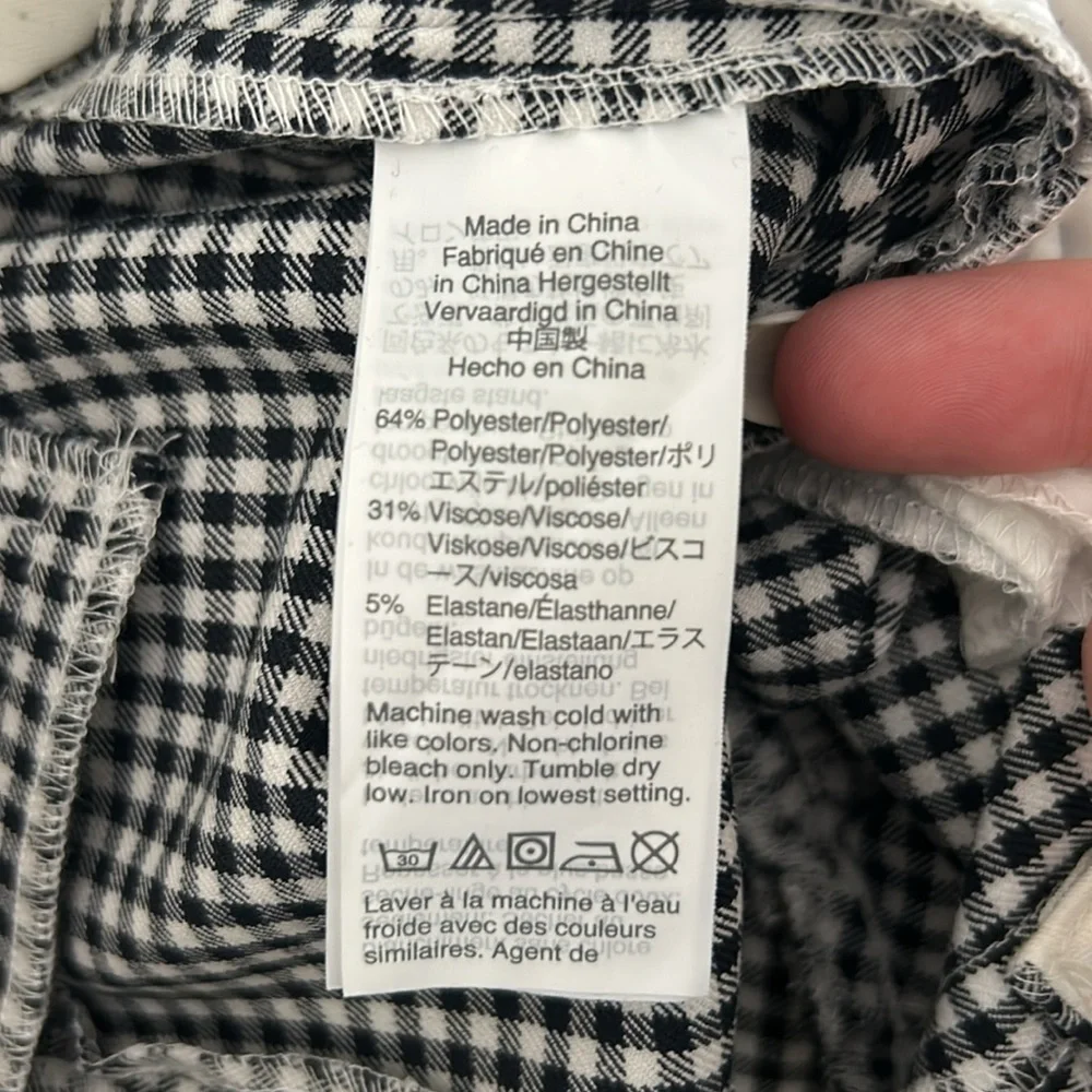 J.‎ Crew Cameron Gingham Pant Size 4 Black White Checks